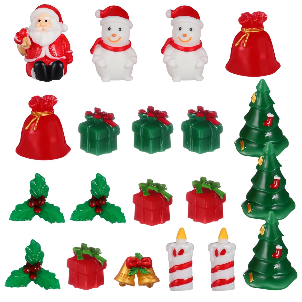 Amazon.co.jp: OUNONA クリスマス オーナメント サンタ 雪だるま 置物